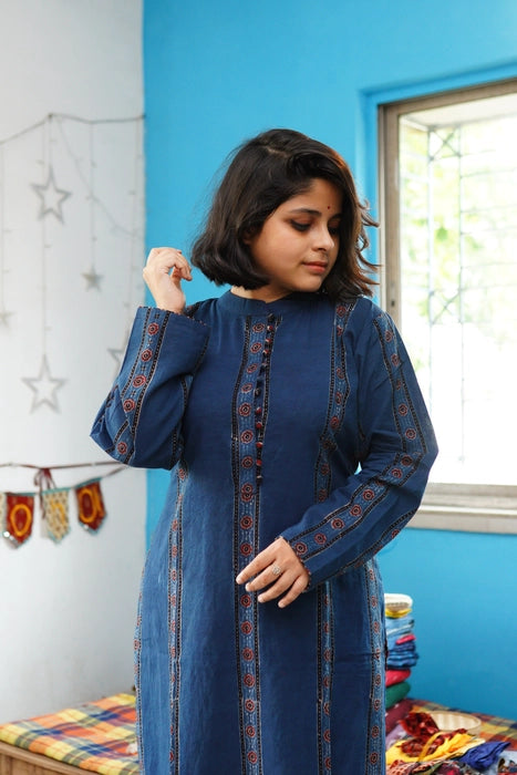 RUHAN FULL SLEEVE AJRAKH KURTA