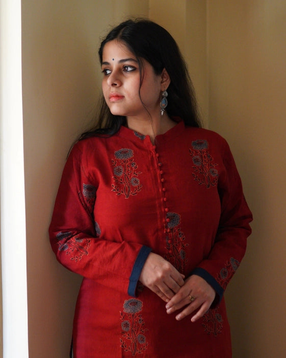 DIVYA FULL SLEEVE AJRAKH KURTA