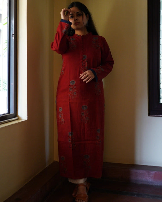 DIVYA FULL SLEEVE AJRAKH KURTA
