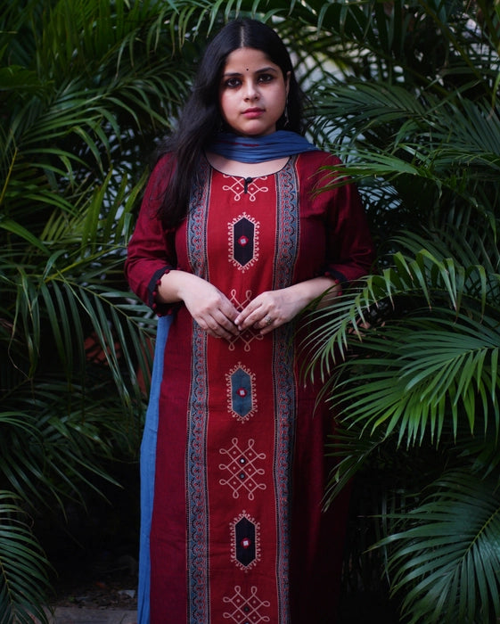SAMANTHA KOLAM INSPIRED KURTA SHADE MAROON