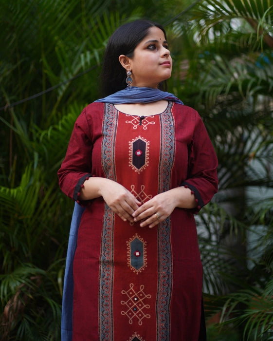 SAMANTHA KOLAM INSPIRED KURTA SHADE MAROON