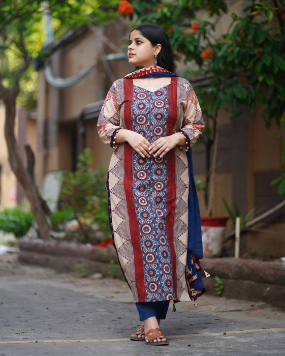 BIJAYA MIRROR WORK AJRAKH KURTA