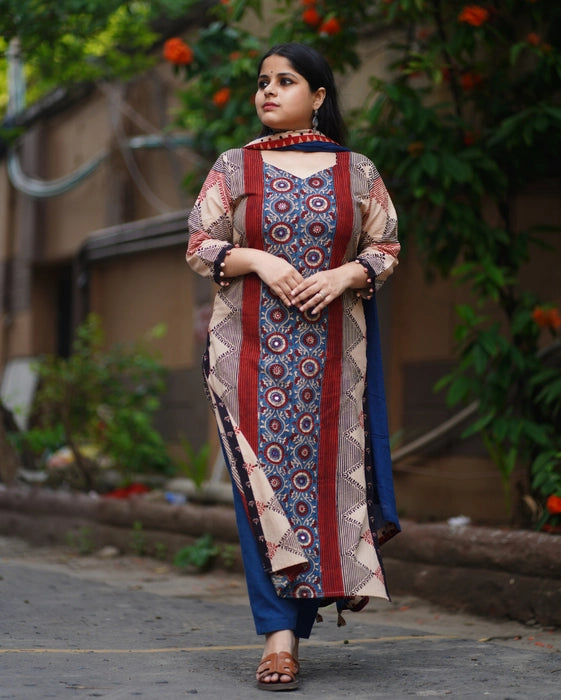 BIJAYA MIRROR WORK AJRAKH KURTA