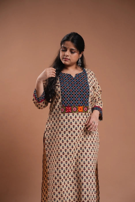 KUTCH WORK MIRROR WORK AJRAKH KURTA