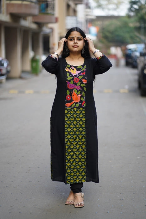 BENGAL KANTHA EMBROIDEREDAJRAKH PATCH WORK KURTA