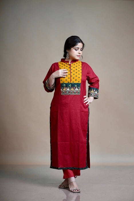 PATCH WORK KUTCH EMBROIDERED AJRAKH KURTA