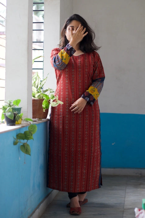 KASHISH MIX AND MATCH AJRAKH KURTA