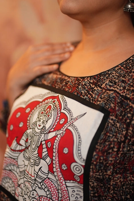 KALINGA KRISHNA HANDPAINTED AJRAKH KURTA