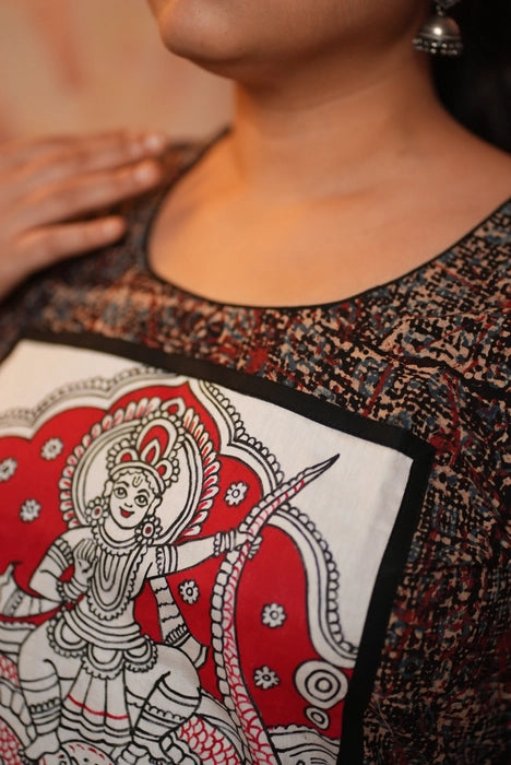 KALINGA KRISHNA HANDPAINTED AJRAKH KURTA