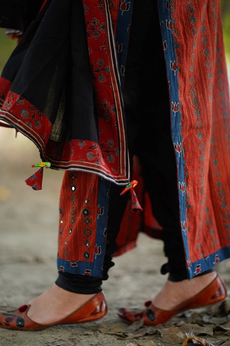 RAMELA MIRRORWORK AJRAKH KURTA