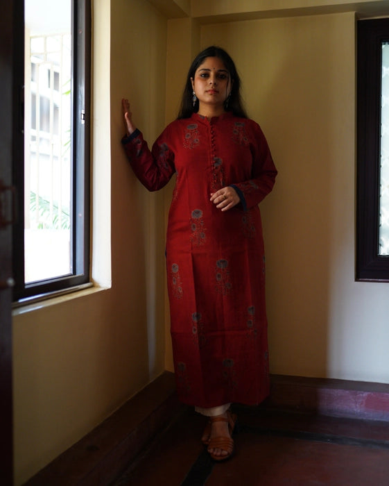 DIVYA FULL SLEEVE AJRAKH KURTA