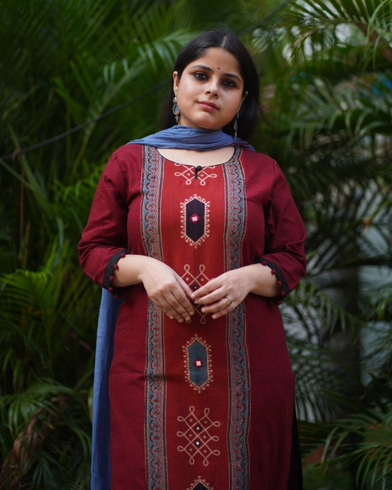 SAMANTHA KOLAM INSPIRED KURTA SHADE MAROON