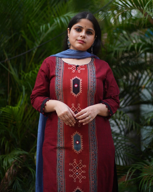 SAMANTHA KOLAM INSPIRED KURTA SHADE MAROON