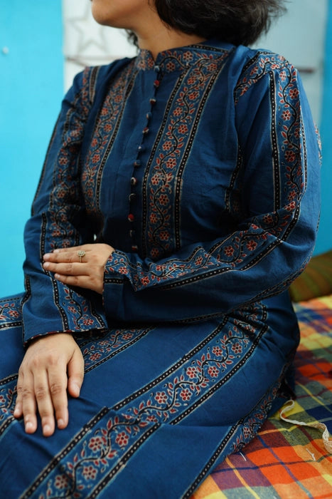 ISHANI FULL SLEEVE AJRAKH KURTA