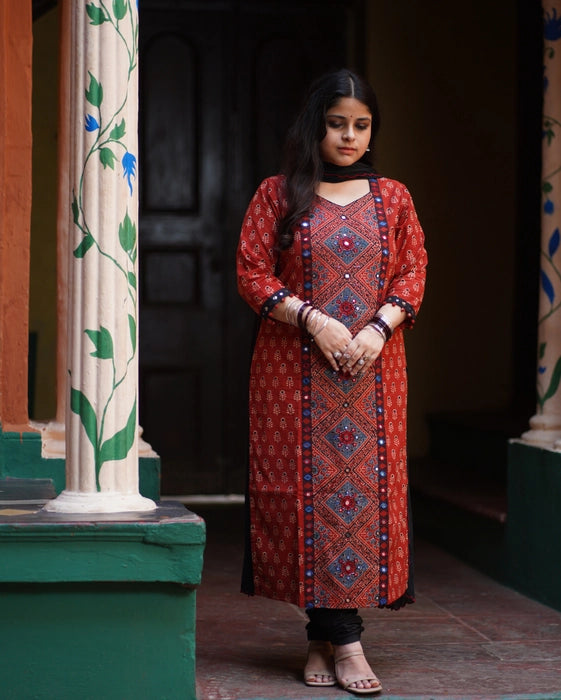 NAKSHATHRA REAL MIRROR WORK KURTA