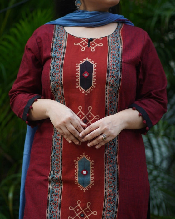 SAMANTHA KOLAM INSPIRED KURTA SHADE MAROON