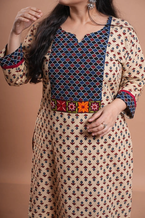 KUTCH WORK MIRROR WORK AJRAKH KURTA