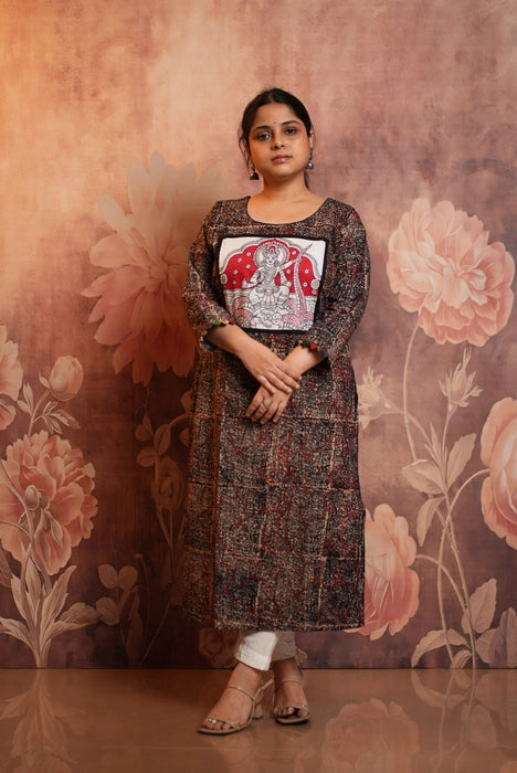 KALINGA KRISHNA HANDPAINTED AJRAKH KURTA
