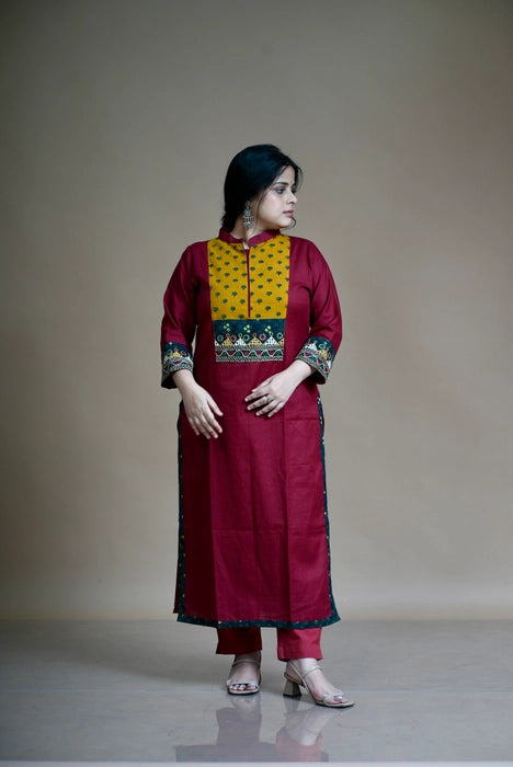 PATCH WORK KUTCH EMBROIDERED AJRAKH KURTA