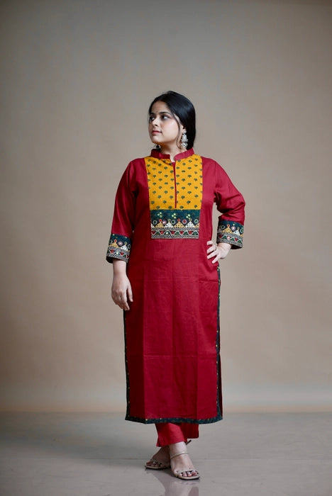 PATCH WORK KUTCH EMBROIDERED AJRAKH KURTA