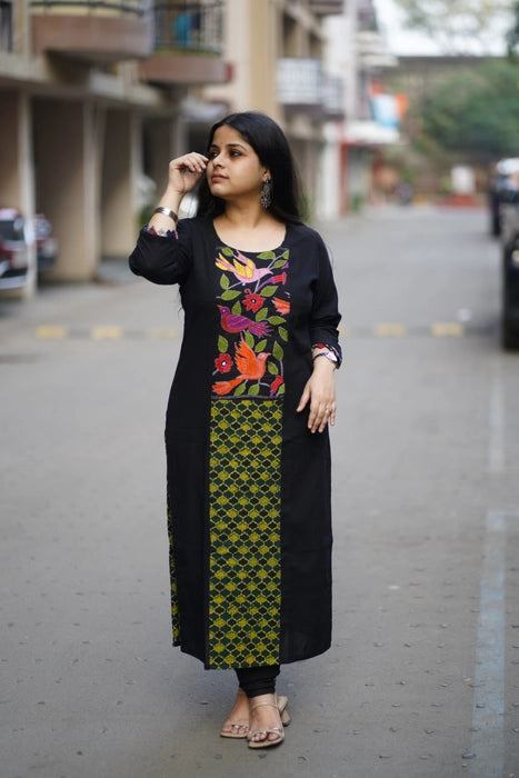BENGAL KANTHA EMBROIDEREDAJRAKH PATCH WORK KURTA