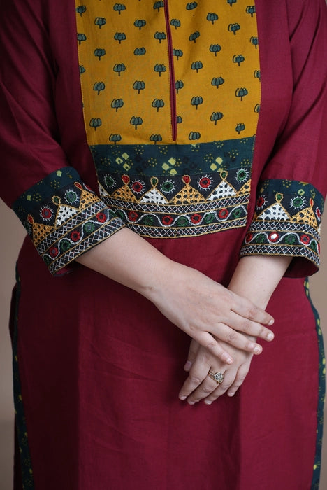 PATCH WORK KUTCH EMBROIDERED AJRAKH KURTA