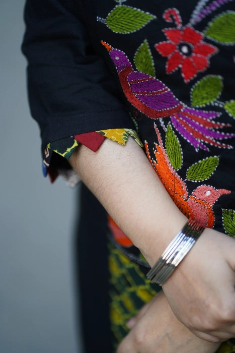 BENGAL KANTHA EMBROIDEREDAJRAKH PATCH WORK KURTA