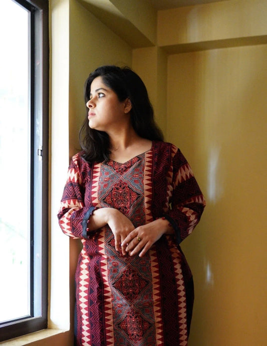 MIRAYA JAIPUR TILES INSPIRED AJRAKH KURTA
