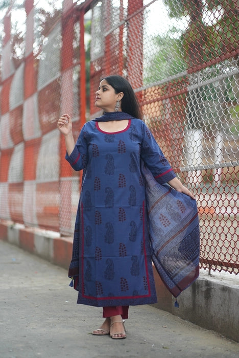 BAGH PRINTED KURTA DUPATTA  SET PRAKRITI