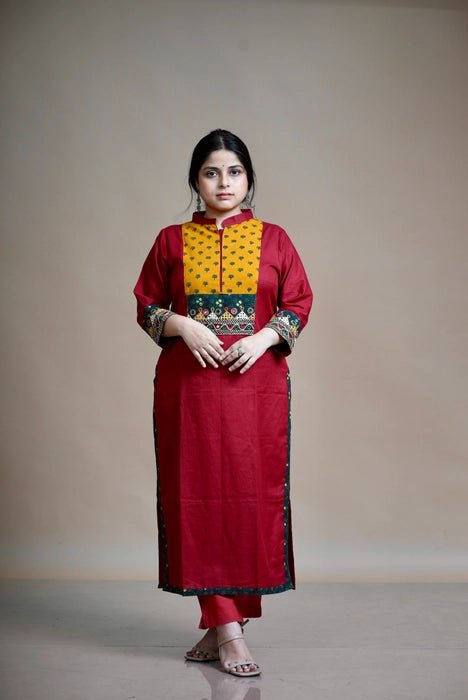 PATCH WORK KUTCH EMBROIDERED AJRAKH KURTA